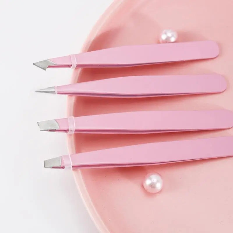 4pcs Set Professional Tweezers Set Perfect For Eyebrow Hair Removal Splinter Very Effortless and Relaxed to Remove