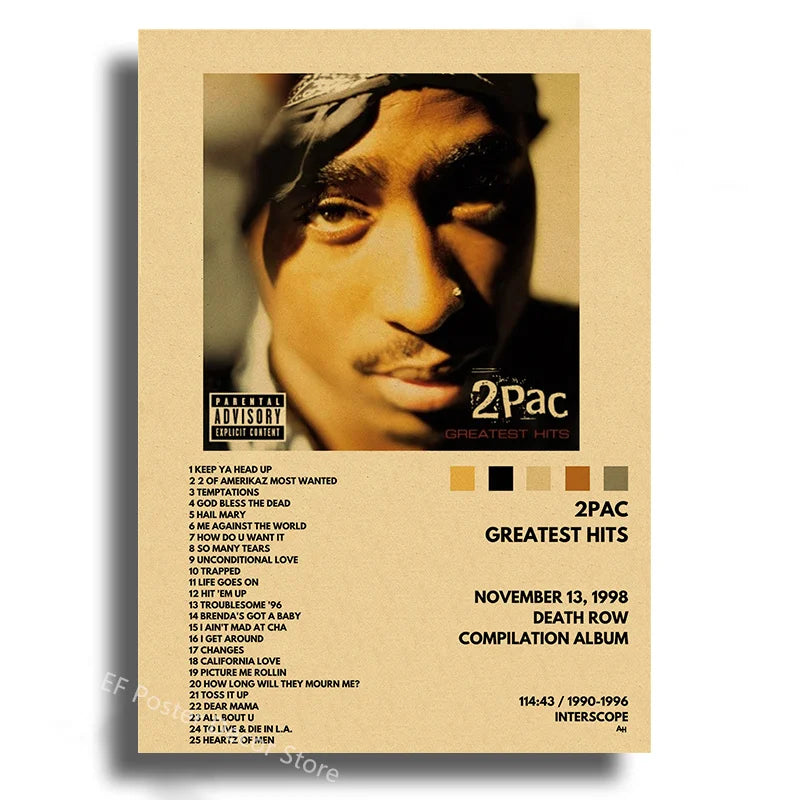 Singer Album Cover Poster Music Prints Custom Album Posters Hip Hop Vintage Room Home Decor Retro Kraft Paper Art Wall Painting