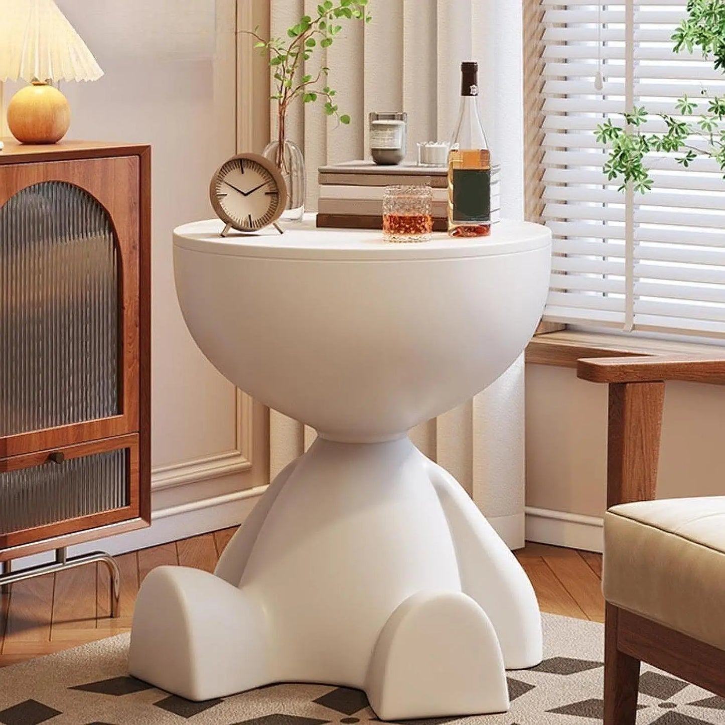 Light Luxury Cartoon Sofa Coffee Table Edge Table Creative Flat Head Small Household Plastic Coffee Table Furniture Side Table