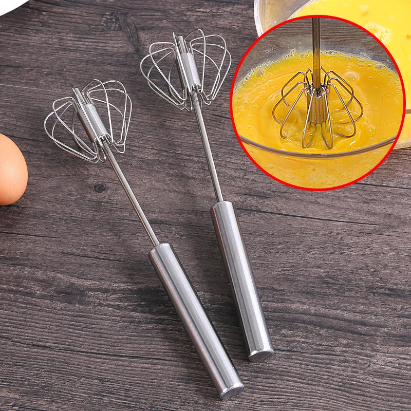 Semi-automatic Egg Beater Egg Whisk Manual Hand Mixer Self Turning Cream Utensils Whisk Manual Mixer Useful Kitchen Gadgets