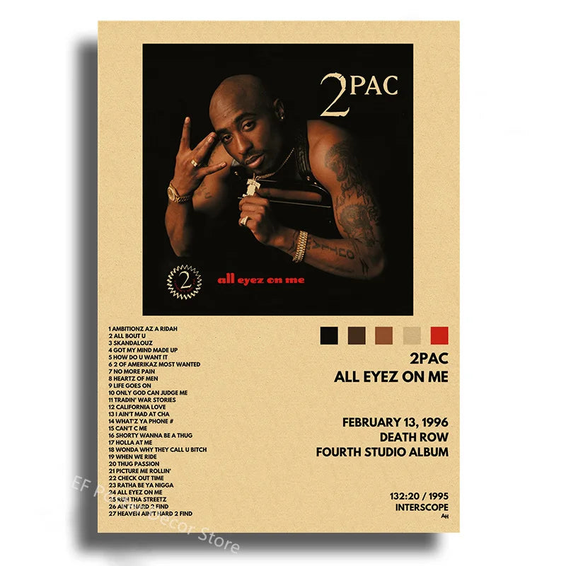 Singer Album Cover Poster Music Prints Custom Album Posters Hip Hop Vintage Room Home Decor Retro Kraft Paper Art Wall Painting