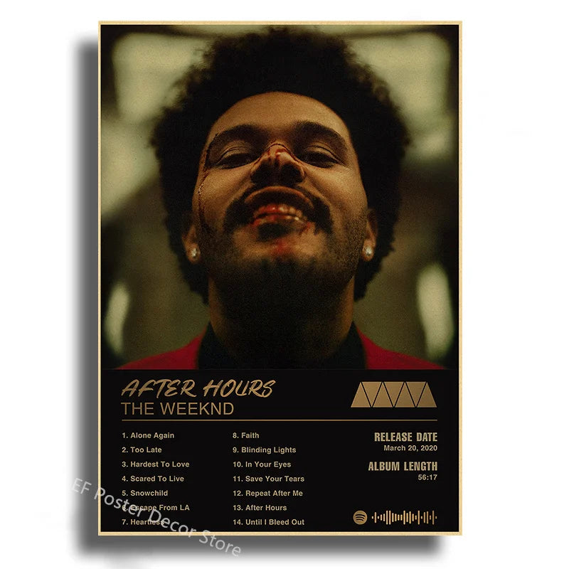 Singer Album Cover Poster Music Prints Custom Album Posters Hip Hop Vintage Room Home Decor Retro Kraft Paper Art Wall Painting