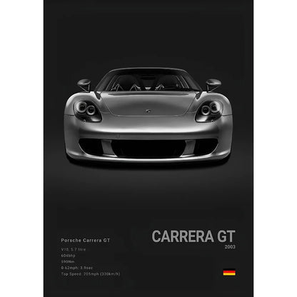 Sports Black Car P-Porsc-Che 918 GT3-RS-911 Poster Sticky Wall Art Printing Waterproof Home Living Bed Room Bar Aesthetic Decor