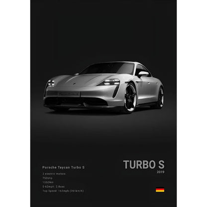 Sports Black Car P-Porsc-Che 918 GT3-RS-911 Poster Sticky Wall Art Printing Waterproof Home Living Bed Room Bar Aesthetic Decor