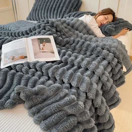 Rabbit hair velvet blanket, Falei velvet nap, coral velvet cover blanket, winter thick air conditioning blanket