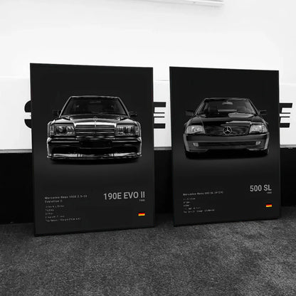 Black Famous Car M-Mercedes-B-Benz-AMG GT Poster Self-adhesive Art Waterproof Paper Sticker Coffee House Bar Room Wall Decor