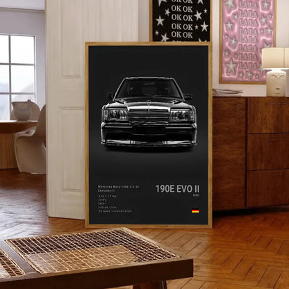 Black Famous Car M-Mercedes-B-Benz-AMG GT Poster Self-adhesive Art Waterproof Paper Sticker Coffee House Bar Room Wall Decor