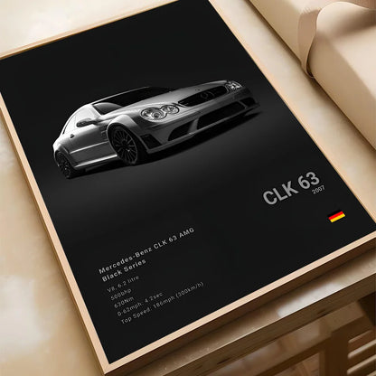 Black Famous Car M-Mercedes-B-Benz-AMG GT Poster Self-adhesive Art Waterproof Paper Sticker Coffee House Bar Room Wall Decor