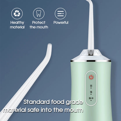 Oral Irrigator Portable Dental Water Flosser USB Rechargeable Water Jet Floss Tooth Pick 4 Jet Tip 220ml 3 Modes IPX7 1400rpm