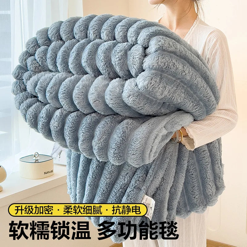 Rabbit hair velvet blanket, Falei velvet nap, coral velvet cover blanket, winter thick air conditioning blanket