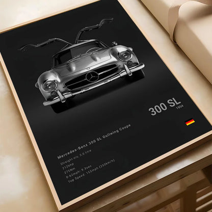 Black Famous Car M-Mercedes-B-Benz-AMG GT Poster Self-adhesive Art Waterproof Paper Sticker Coffee House Bar Room Wall Decor