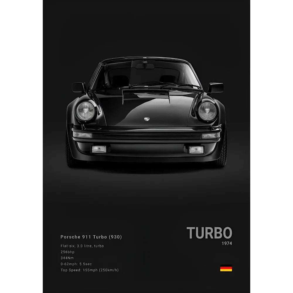 Sports Black Car P-Porsc-Che 918 GT3-RS-911 Poster Sticky Wall Art Printing Waterproof Home Living Bed Room Bar Aesthetic Decor