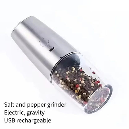 Electric Salt and Pepper Grinder, Gravity Automatic, Spice Shaker, LED Light, Adjustable Ceramic, Kitchen Tools, USB Charge, New