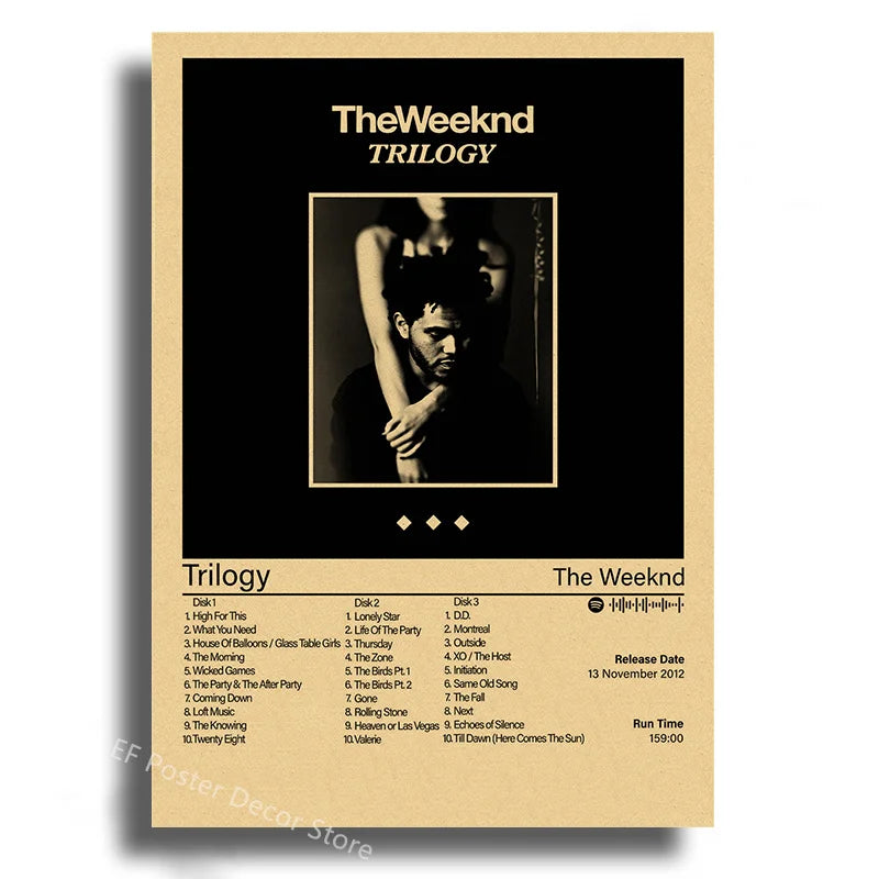 Singer Album Cover Poster Music Prints Custom Album Posters Hip Hop Vintage Room Home Decor Retro Kraft Paper Art Wall Painting