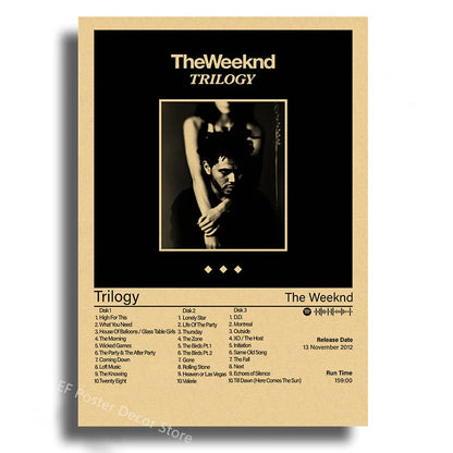 Singer Album Cover Poster Music Prints Custom Album Posters Hip Hop Vintage Room Home Decor Retro Kraft Paper Art Wall Painting