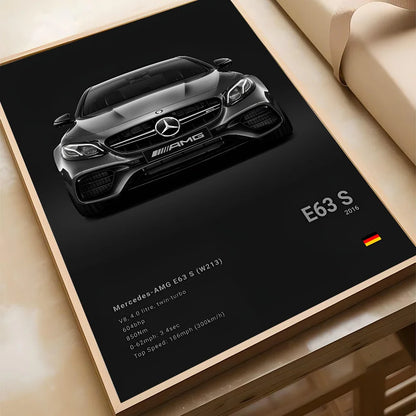 Black Famous Car M-Mercedes-B-Benz-AMG GT Poster Self-adhesive Art Waterproof Paper Sticker Coffee House Bar Room Wall Decor