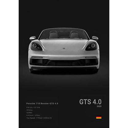 Sports Black Car P-Porsc-Che 918 GT3-RS-911 Poster Sticky Wall Art Printing Waterproof Home Living Bed Room Bar Aesthetic Decor