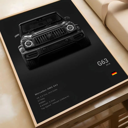 Black Famous Car M-Mercedes-B-Benz-AMG GT Poster Self-adhesive Art Waterproof Paper Sticker Coffee House Bar Room Wall Decor